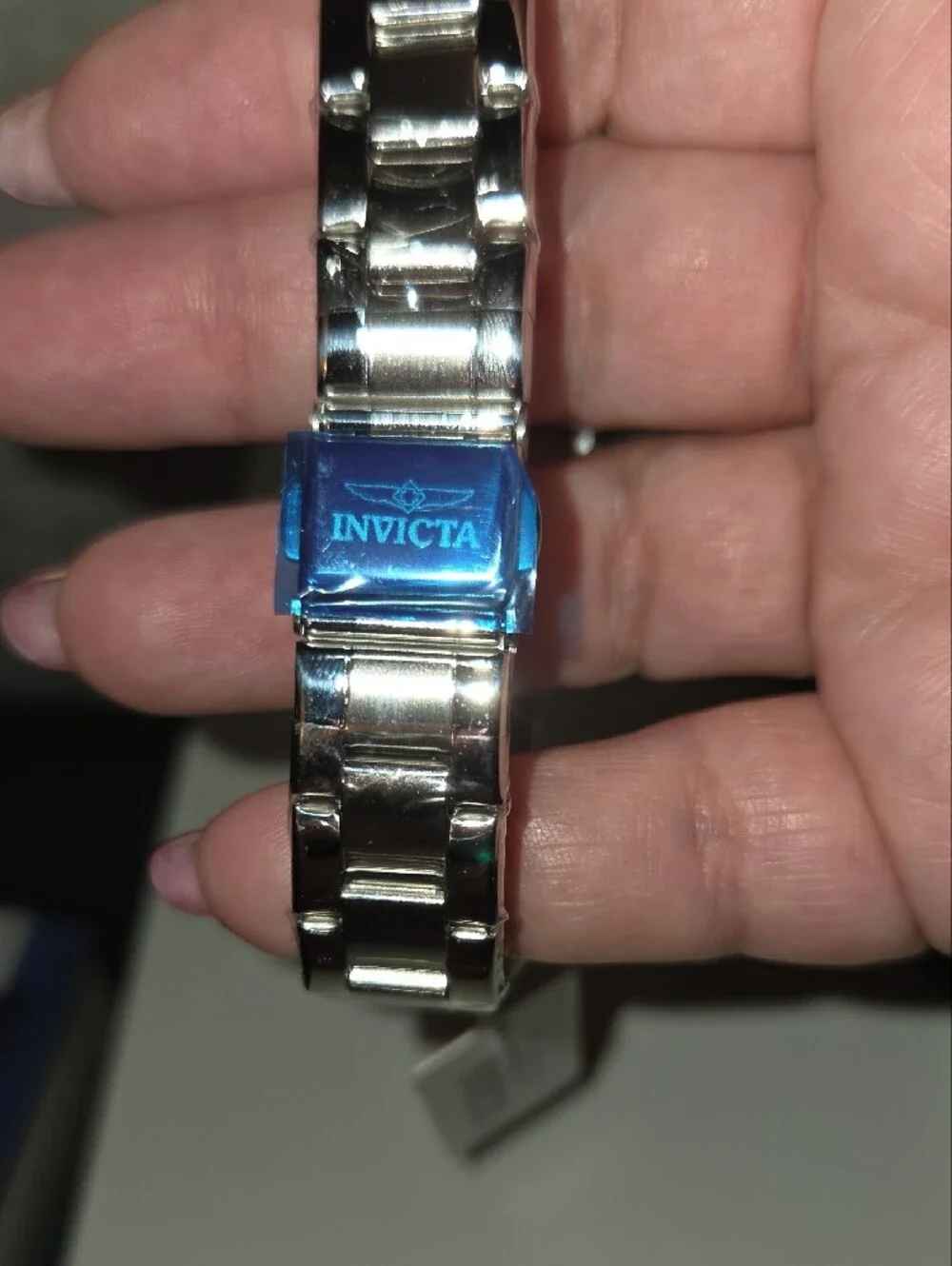 Invicta Women’s Silver Stainless Steel Black Dial Rectangular Watch